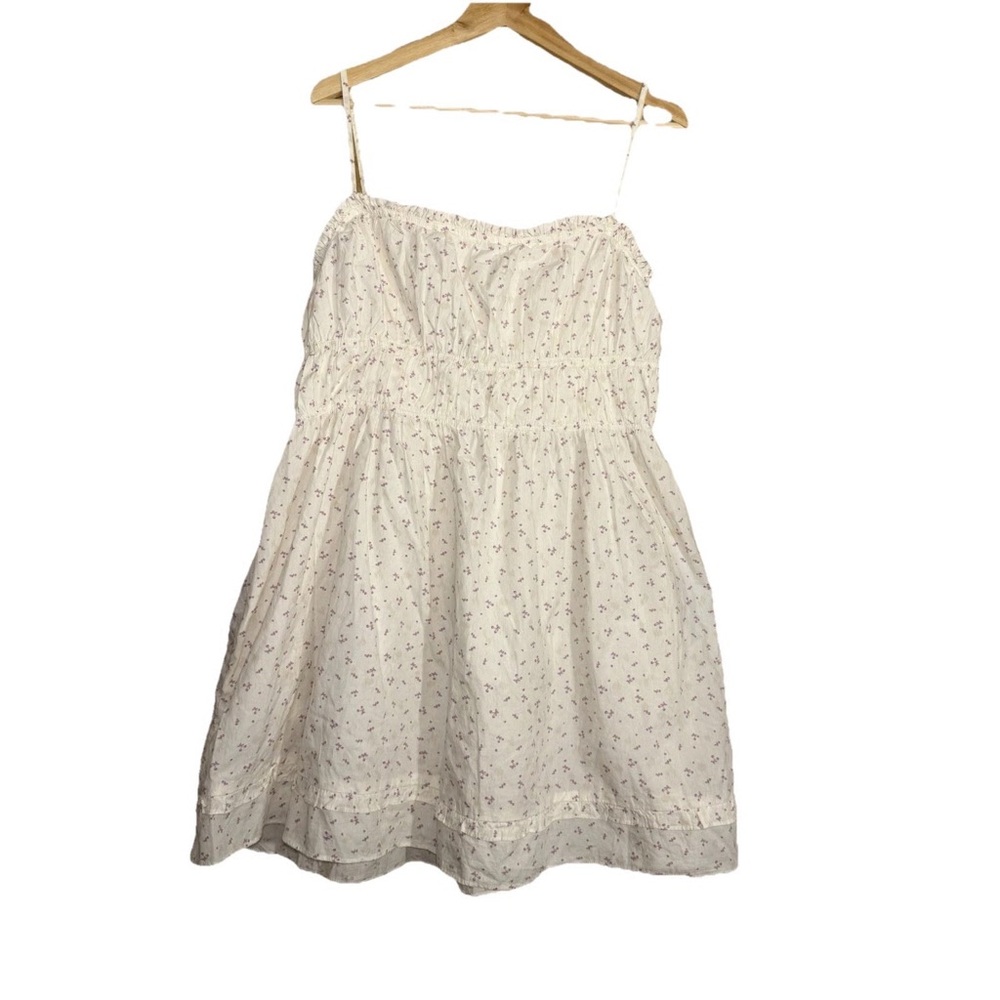 Free People White Floral Spaghetti Strap Sundress